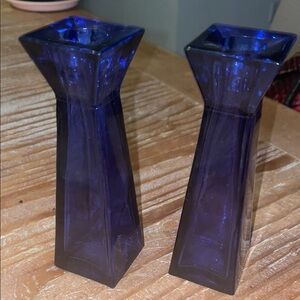 Cobalt Blue  Geometric Accents Vases